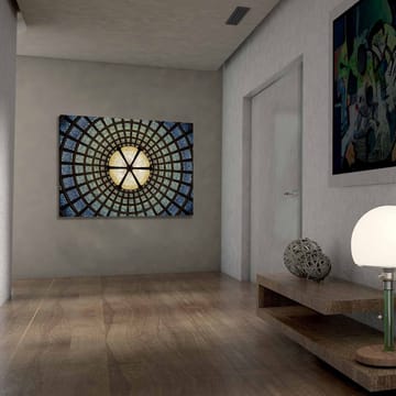 Canvastavla 70x100 cm - Vacker taklampa med geometriska mönster i glas - Blå / Grön / Beige - Inredning - Tavlor & posters - Canvastavla