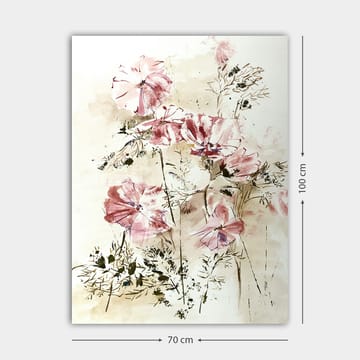 Canvastavla 70x100 cm - Vackra rosa blommor i en mjuk och romantisk komposition - Rosa / Beige / Grön - Inredning - Tavlor & posters - Canvastavla
