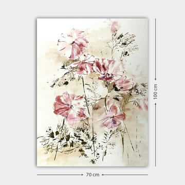 Canvastavla 70x100 cm - Vackra rosa blommor i en mjuk och romantisk komposition - Rosa / Beige / Grön - Inredning - Tavlor & posters - Canvastavla