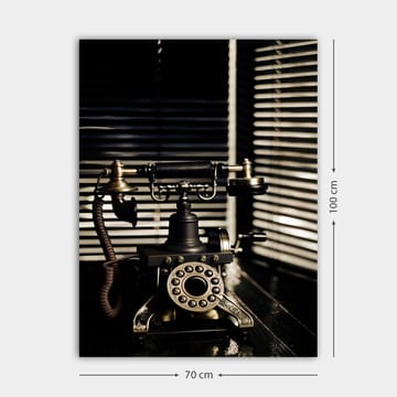 Canvastavla 70x100 cm - Vintage telefon med detaljer i metall och en elegant design - Svart / Guld / Brunt - Inredning - Tavlor & posters - Canvastavla