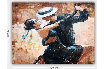 Canvastavla 70x100 cm - Passionerad tango mellan en man och en kvinna - Svart / Beige / Vit - Inredning - Tavlor & posters - Canvastavla