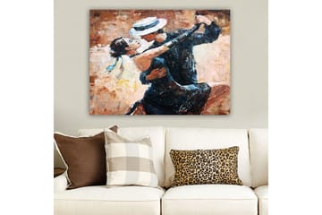 Canvastavla 70x100 cm - Passionerad tango mellan en man och en kvinna - Svart / Beige / Vit - Inredning - Tavlor & posters - Canvastavla