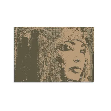 Canvastavla 70x100 cm - Porträtt av en kvinna med en mystisk och uttrycksfull blick - Beige / Brun - Inredning - Tavlor & posters - Canvastavla