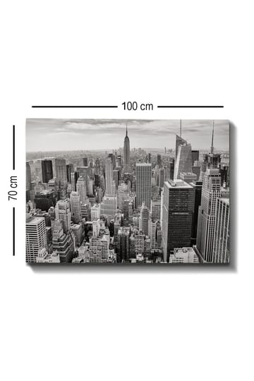 Canvastavla 70x100 cm - Panoramavy av New Yorks skyline i svartvitt - Svart / Vitt / Grått - Inredning - Tavlor & posters - Canvastavla