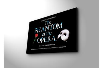 Canvastavla 70x45 cm - Mask och ros från Phantom of the Opera - Svart / Vit / Röd - Inredning - Tavlor & posters - Canvastavla