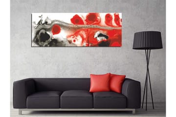 Canvastavla 80x30 cm - Abstrakt komposition med röda och svarta former - Röd / Svart / Vit - Inredning - Tavlor & posters - Canvastavla