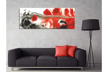 Canvastavla 80x30 cm - Abstrakt komposition med röda och svarta former - Röd / Svart / Vit - Inredning - Tavlor & posters - Canvastavla