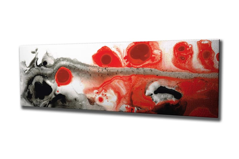 Canvastavla 80x30 cm - Abstrakt komposition med röda och svarta former - Röd / Svart / Vit - Inredning - Tavlor & posters - Canvastavla