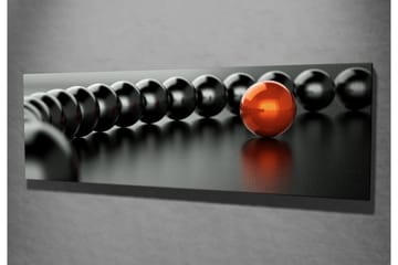 Canvastavla 80x30 cm - Svart och röd kulkedja med en framträdande röd kula - Svart / Röd - Inredning - Tavlor & posters - Canvastavla