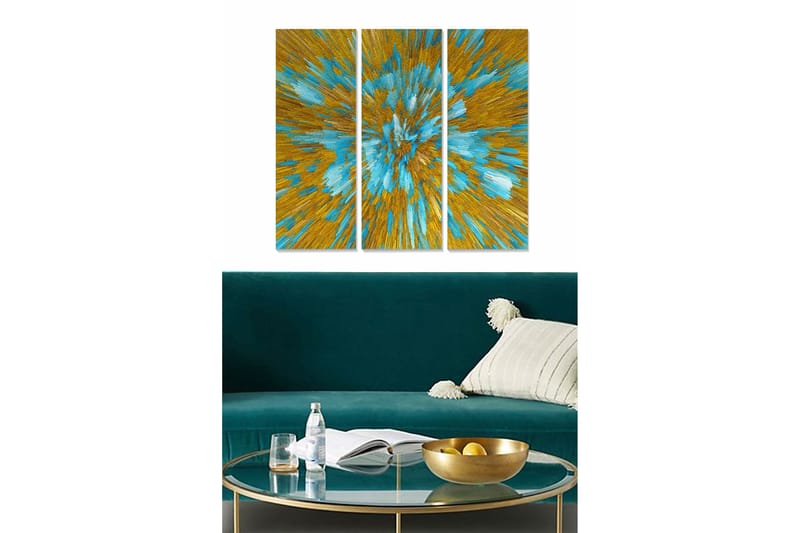 Canvastavla Abstract 3-pack Flerfärgad, 20x50 cm