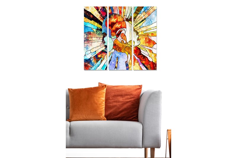 Canvastavla Abstract 3-pack Flerfärgad - 20x50 cm - Inredning - Tavlor & posters - Canvastavla