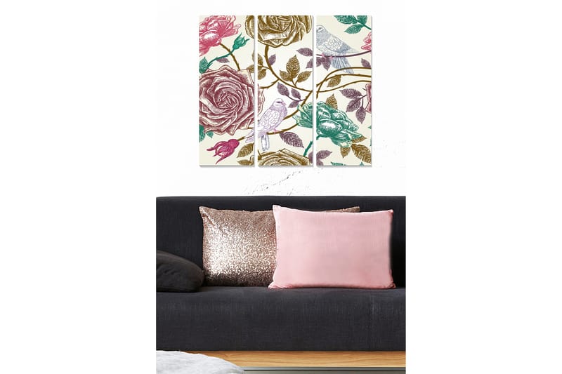 Canvastavla Abstract 3-pack Flerfärgad - 20x50 cm - Inredning - Tavlor & posters - Canvastavla