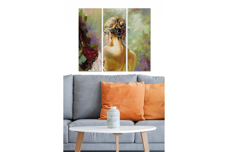 Canvastavla Abstract 3-pack Flerfärgad - 20x50 cm - Inredning - Tavlor & posters - Canvastavla