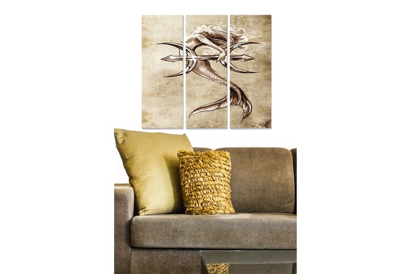 Canvastavla Abstract 3-pack Flerfärgad - 20x50 cm - Inredning - Tavlor & posters - Canvastavla