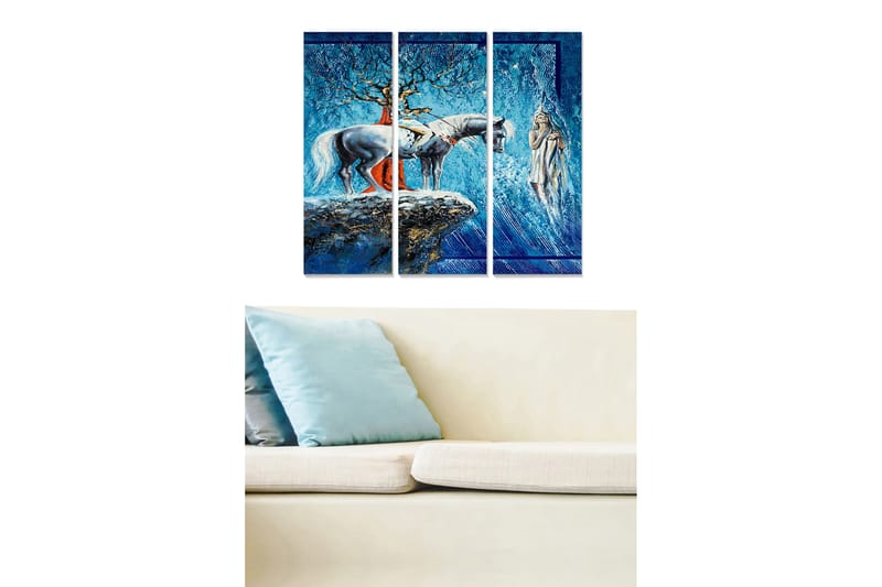 Canvastavla Abstract 3-pack Flerfärgad - 20x50 cm - Inredning - Tavlor & posters - Canvastavla