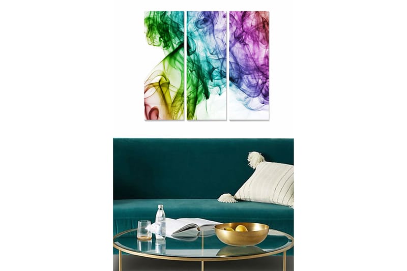 Canvastavla Abstract 3-pack Flerfärgad - 20x50 cm - Inredning - Tavlor & posters - Canvastavla