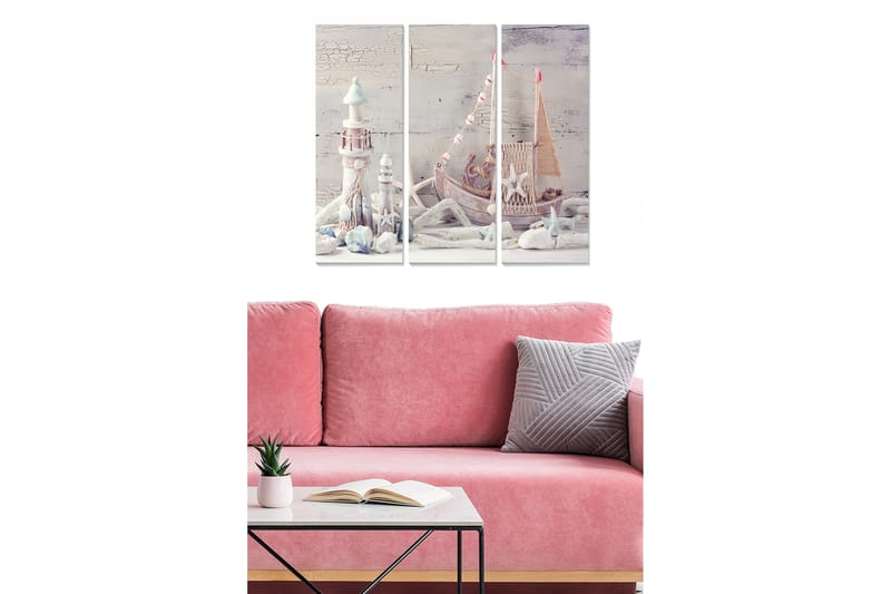 Canvastavla Abstract 3-pack Flerfärgad - 20x50 cm - Inredning - Tavlor & posters - Canvastavla