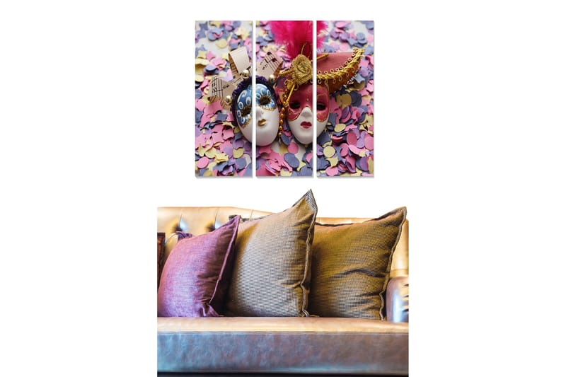 Canvastavla Abstract 3-pack Flerfärgad - 20x50 cm - Inredning - Tavlor & posters - Canvastavla