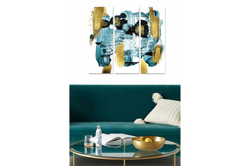 Canvastavla Abstract 3-pack Flerfärgad - 20x50 cm - Inredning - Tavlor & posters - Canvastavla