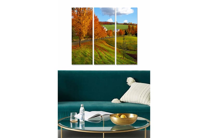 Canvastavla Abstract 3-pack Flerfärgad - 20x50 cm - Inredning - Tavlor & posters - Canvastavla