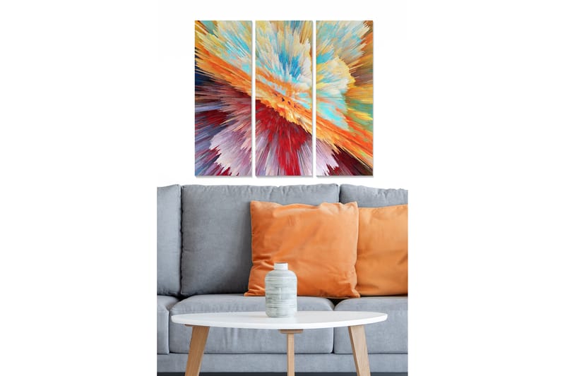 Canvastavla Abstract 3-pack Flerfärgad - 20x50 cm - Inredning - Tavlor & posters - Canvastavla
