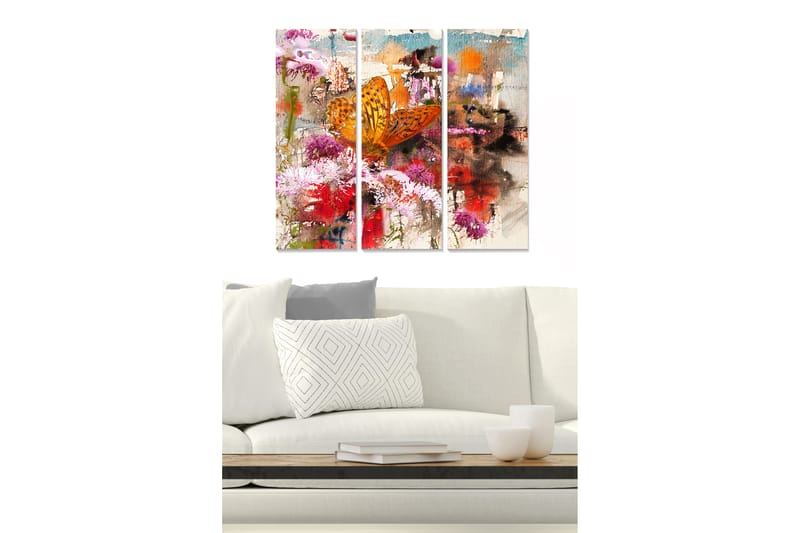 Canvastavla Abstract 3-pack Flerfärgad - 20x50 cm - Inredning - Tavlor & posters - Canvastavla