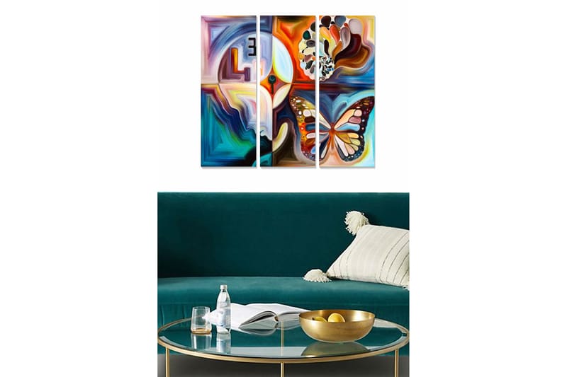 Canvastavla Abstract 3-pack Flerfärgad - 20x50 cm - Inredning - Tavlor & posters - Canvastavla