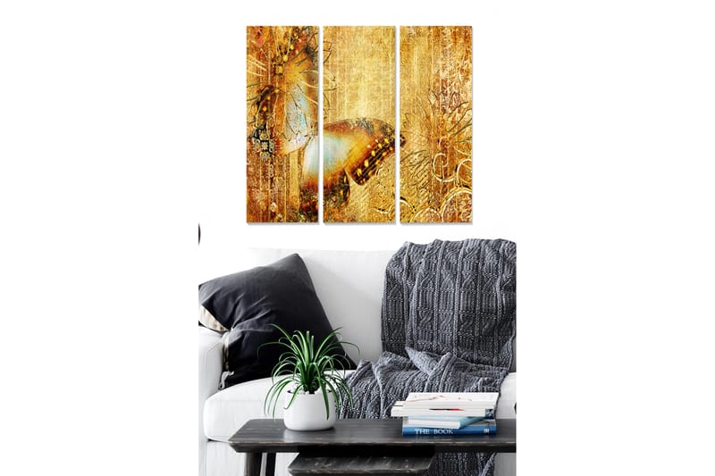 Canvastavla Abstract 3-pack Flerfärgad - 20x50 cm - Inredning - Tavlor & posters - Canvastavla
