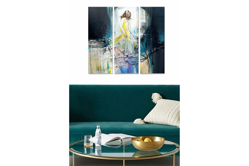 Canvastavla Abstract 3-pack Flerfärgad - 20x50 cm - Inredning - Tavlor & posters - Canvastavla