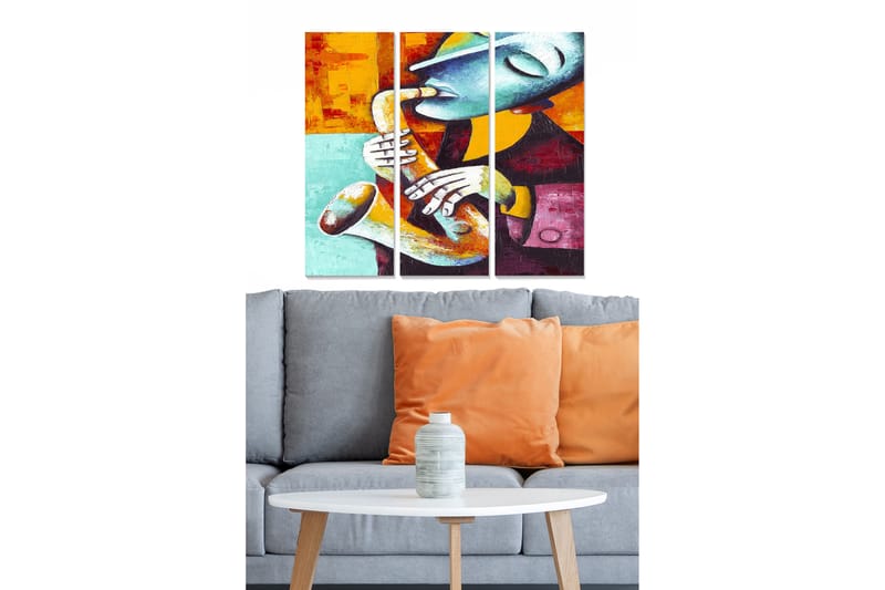 Canvastavla Abstract 3-pack Flerfärgad - 20x50 cm - Inredning - Tavlor & posters - Canvastavla