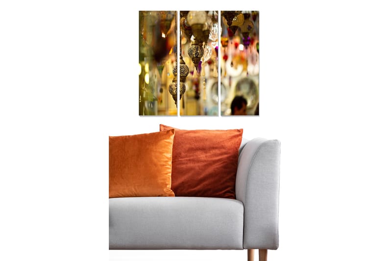 Canvastavla Abstract 3-pack Flerfärgad - 20x50 cm - Inredning - Tavlor & posters - Canvastavla