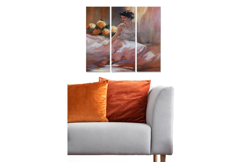 Canvastavla Abstract 3-pack Flerfärgad - 20x50 cm - Inredning - Tavlor & posters - Canvastavla