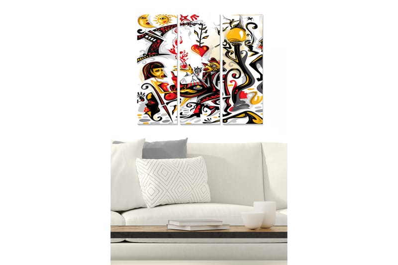 Canvastavla Abstract 3-pack Flerfärgad - 20x50 cm - Inredning - Tavlor & posters - Canvastavla