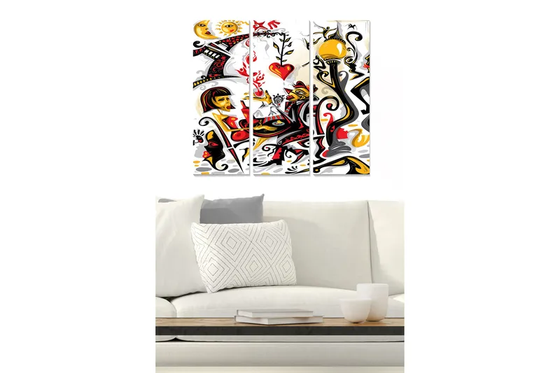 Canvastavla Abstract 3-pack Flerfärgad - 20x50 cm - Inredning - Tavlor & posters - Canvastavla