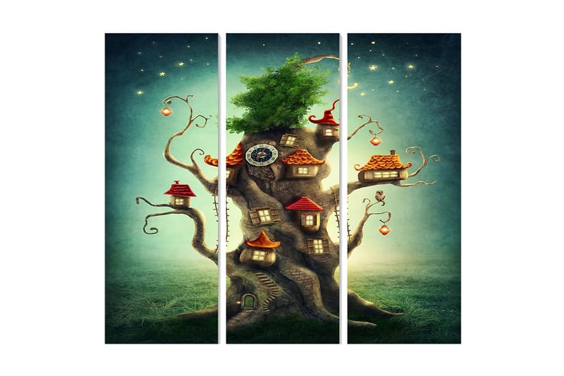 Canvastavla Abstract 3-pack Flerfärgad, 20x50 cm