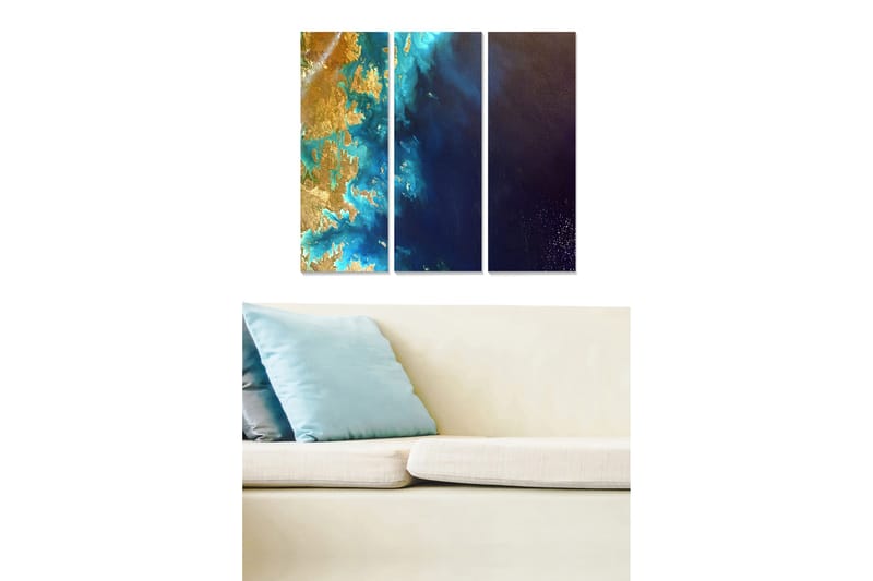 Canvastavla Abstract 3-pack Flerfärgad, 20x50 cm