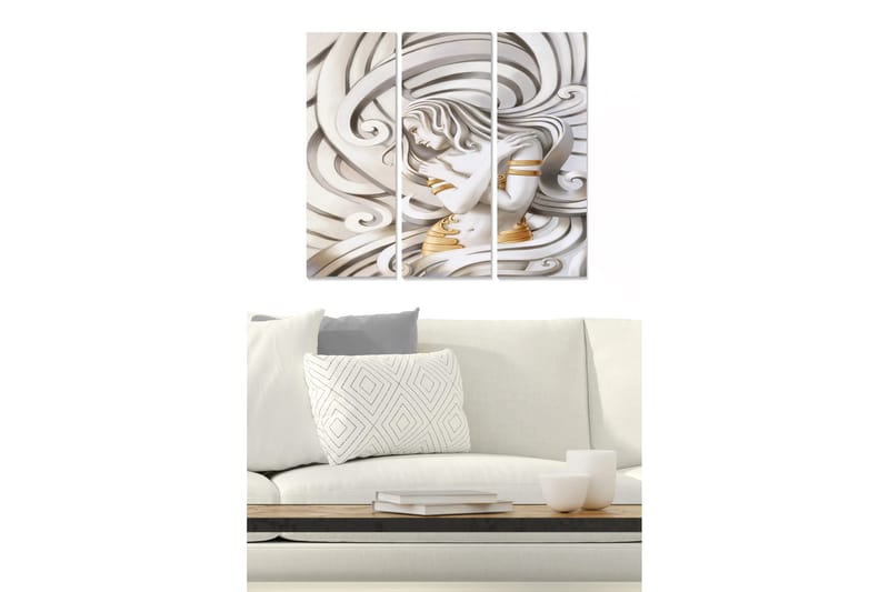 Canvastavla Abstract 3-pack Flerfärgad, 20x50 cm