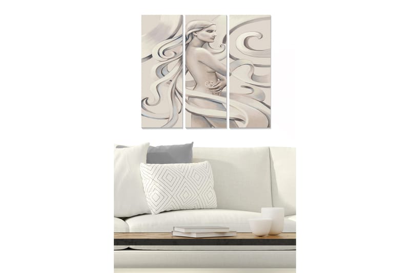 Canvastavla Abstract 3-pack Flerfärgad, 20x50 cm