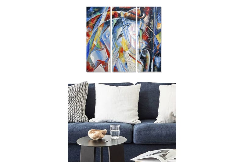 Canvastavla Abstract 3-pack Flerfärgad, 20x50 cm
