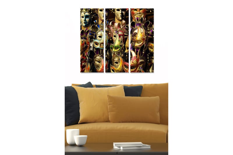 Canvastavla Abstract 3-pack Flerfärgad, 20x50 cm