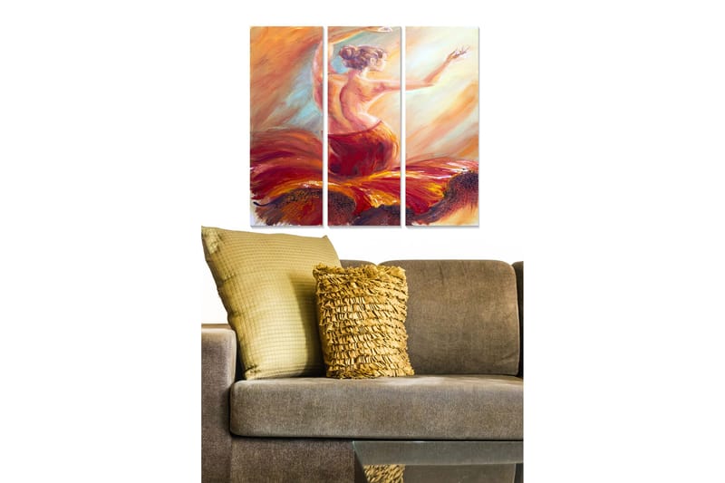 Canvastavla Abstract 3-pack Flerfärgad - 20x50 cm - Inredning - Tavlor & posters - Canvastavla