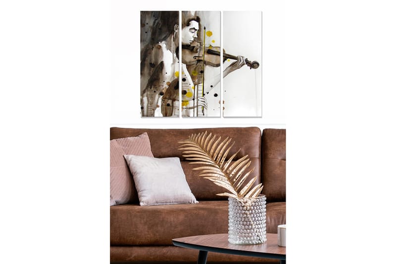 Canvastavla Abstract 3-pack Flerfärgad - 20x50 cm - Inredning - Tavlor & posters - Canvastavla