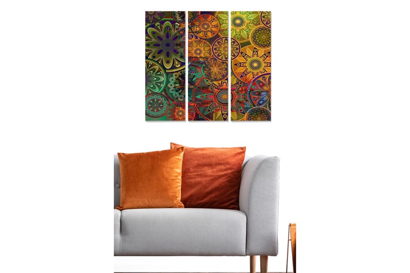 Canvastavla Abstract 3-pack Flerfärgad, 20x50 cm