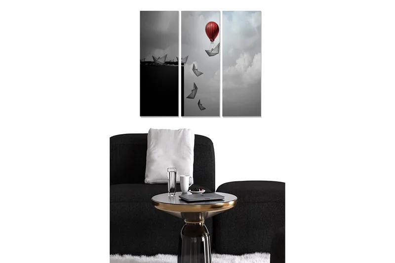 Canvastavla Abstract 3-pack Flerfärgad, 20x50 cm