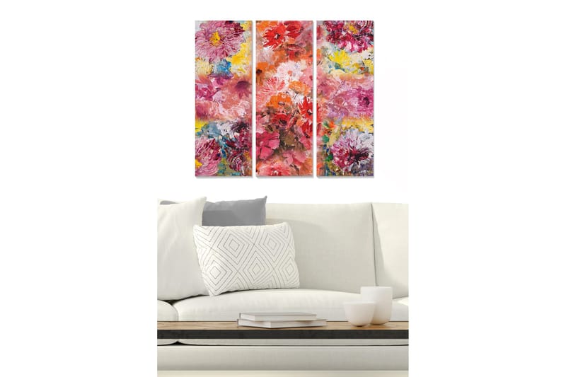 Canvastavla Abstract 3-pack Flerfärgad - 20x50 cm - Inredning - Tavlor & posters - Canvastavla