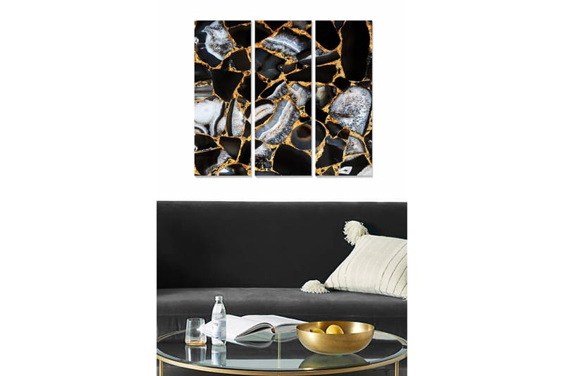 Canvastavla Abstract 3-pack Flerfärgad, 20x50 cm