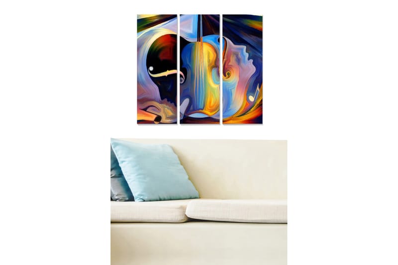 Canvastavla Abstract 3-pack Flerfärgad, 20x50 cm