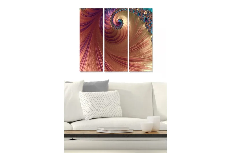 Canvastavla Abstract 3-pack Flerfärgad, 20x50 cm