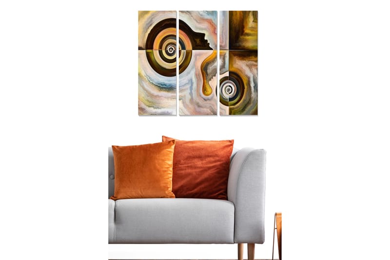 Canvastavla Abstract 3-pack Flerfärgad, 20x50 cm
