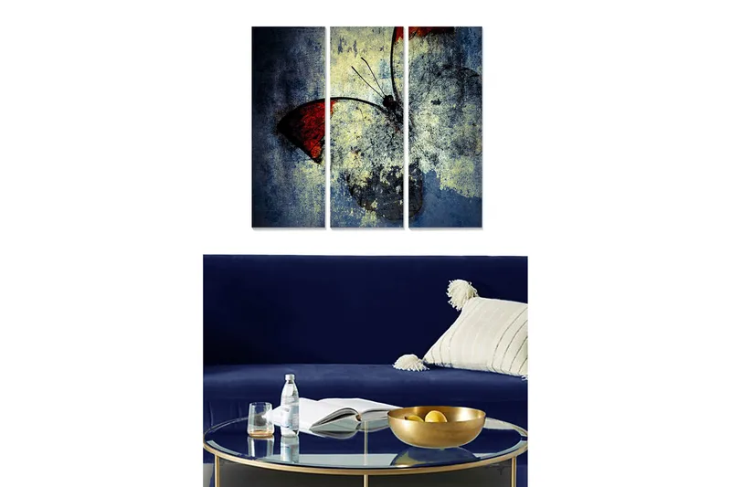 Canvastavla Abstract 3-pack Flerfärgad, 20x50 cm